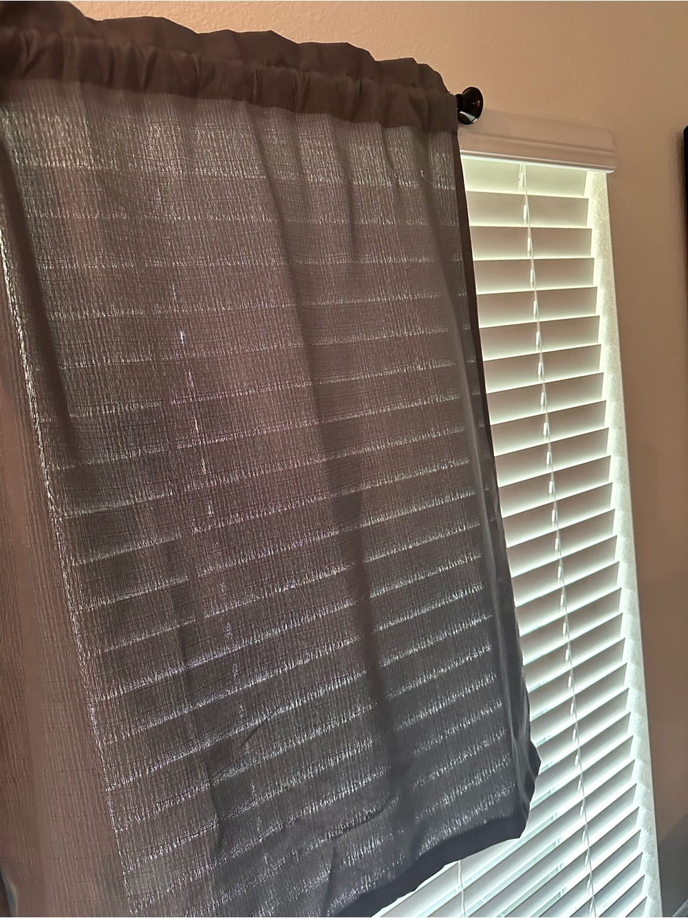 Gray Sheer Tab-Top Curtain Panel -
